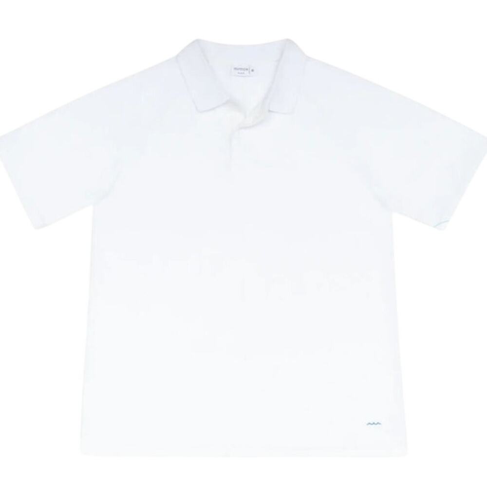 Minnow Terry Shell White Polo Size Men's Small